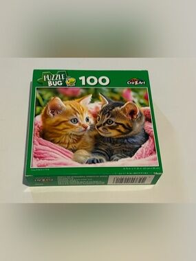 New “Cozy Kittens in Pink” Puzzle 100 Pieces 8.75” x 11.25” Puzzlebug  Cra-Z-Art